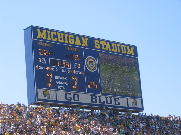 Big House Scoreboard, Notre Dame 2005